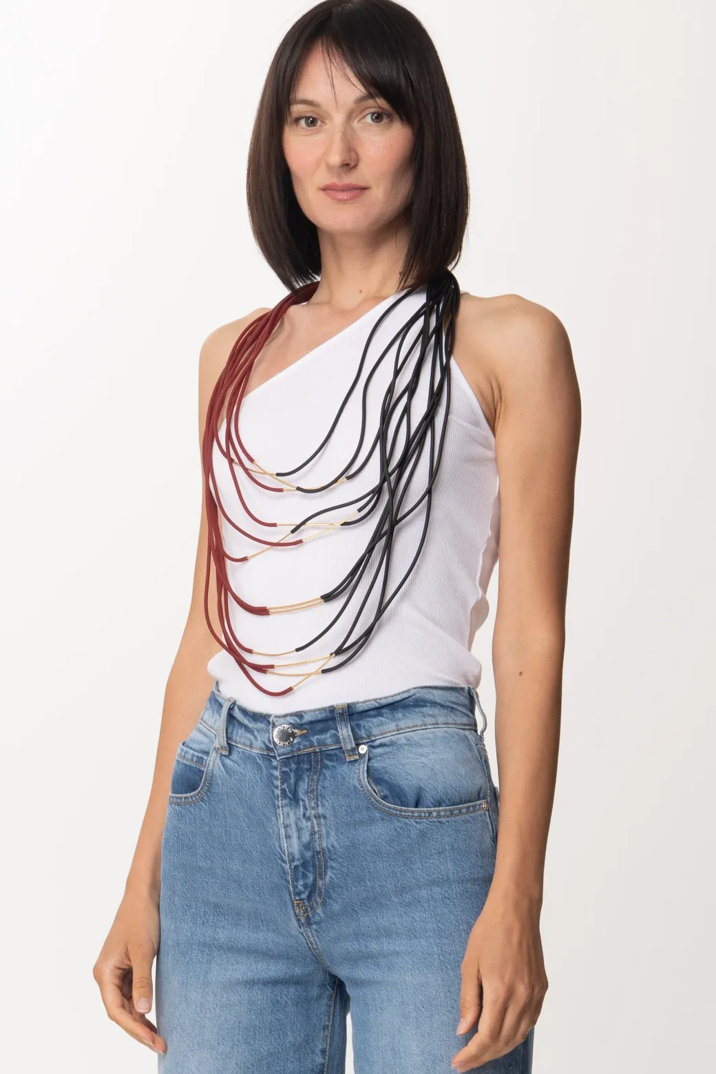 Donna Miriamnori Collana In Pvc e Dettagli Gold
