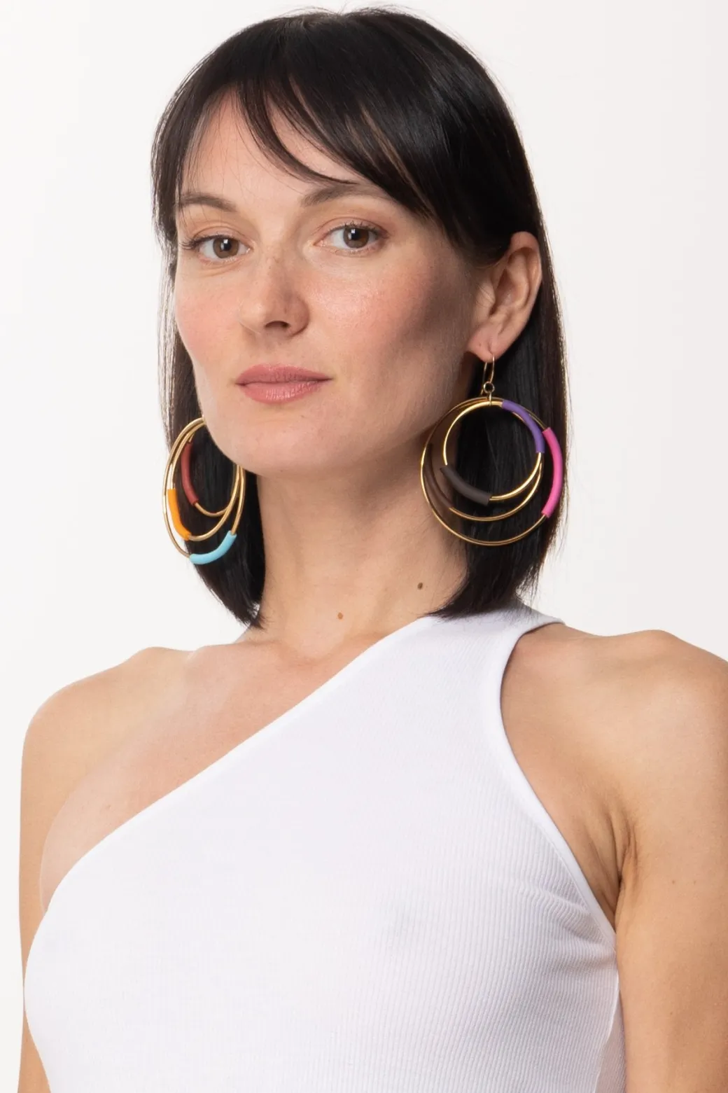 Donna Miriamnori Orecchini a Cerchi Multicolor