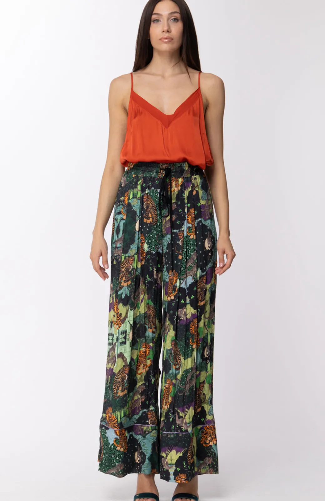 Donna Motel Pantalone a Palazzo con Coulisse