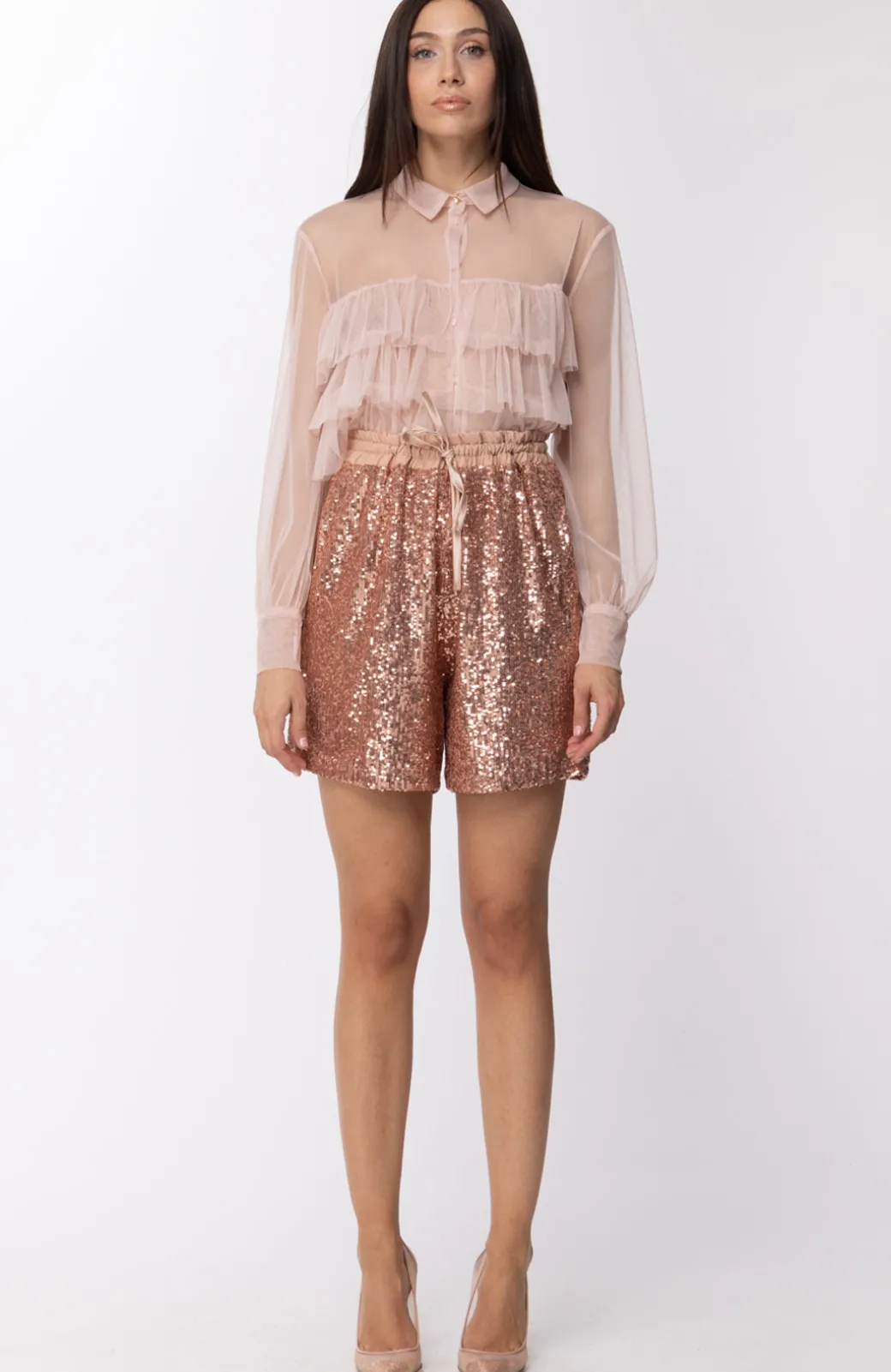 Donna Motel Shorts con Paillettes