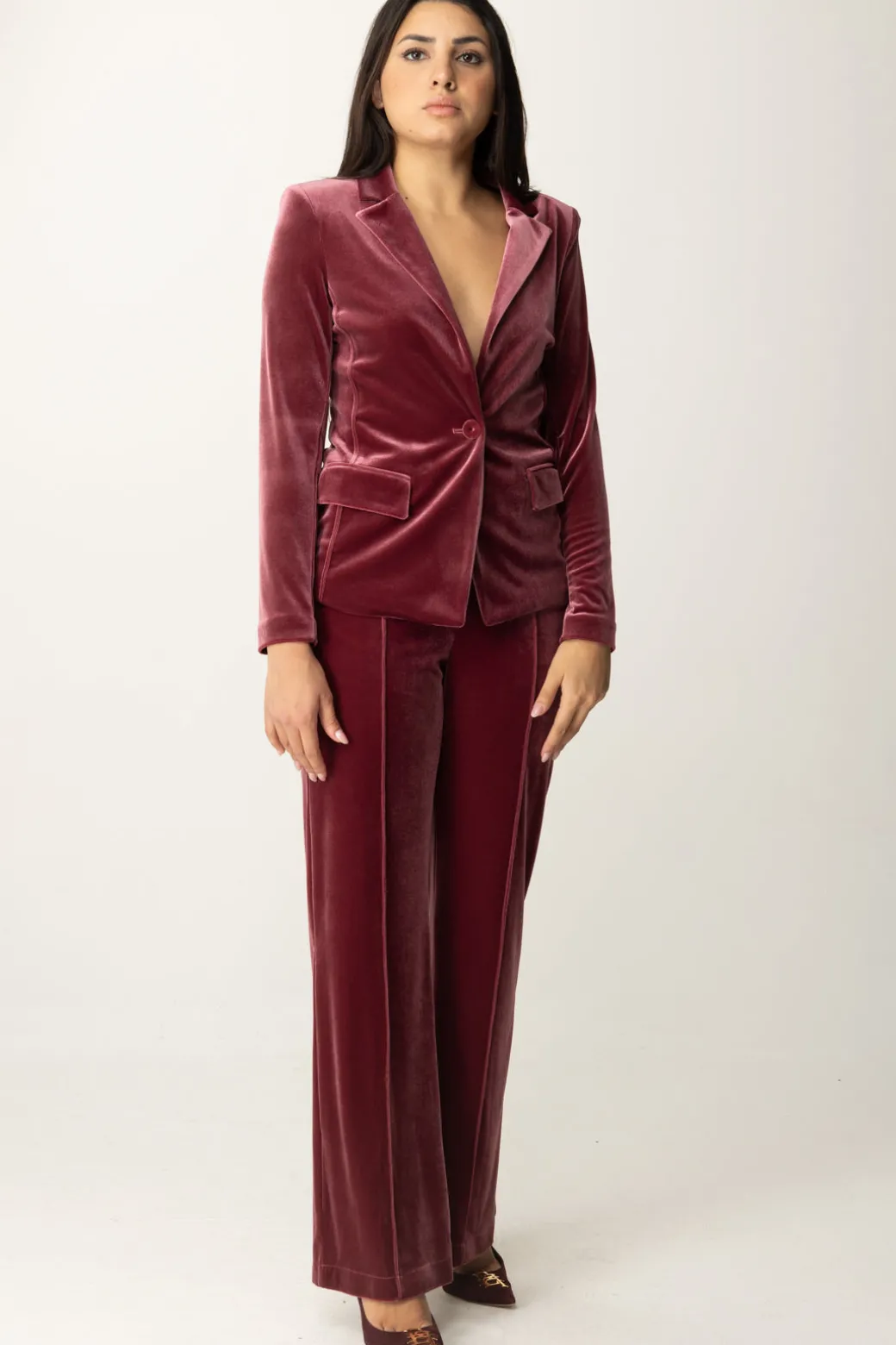 Donna Patrizia Pepe Blazer In Velluto Monopetto