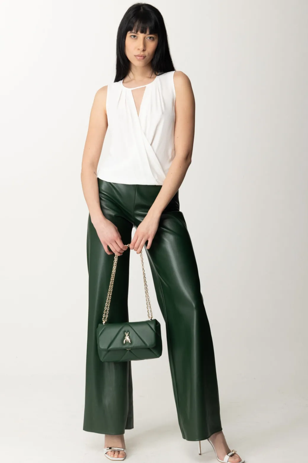 Donna Patrizia Pepe Blusa Smanicata In Viscosa
