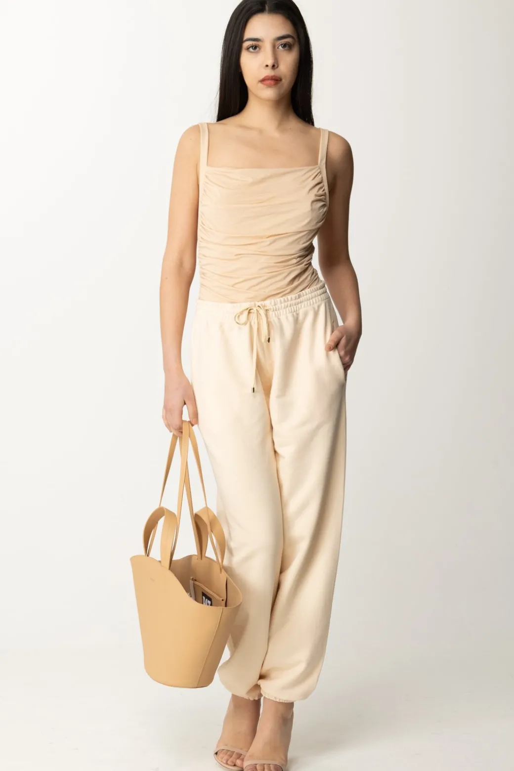 Donna Patrizia Pepe Body Drappeggiato con Bretelle
