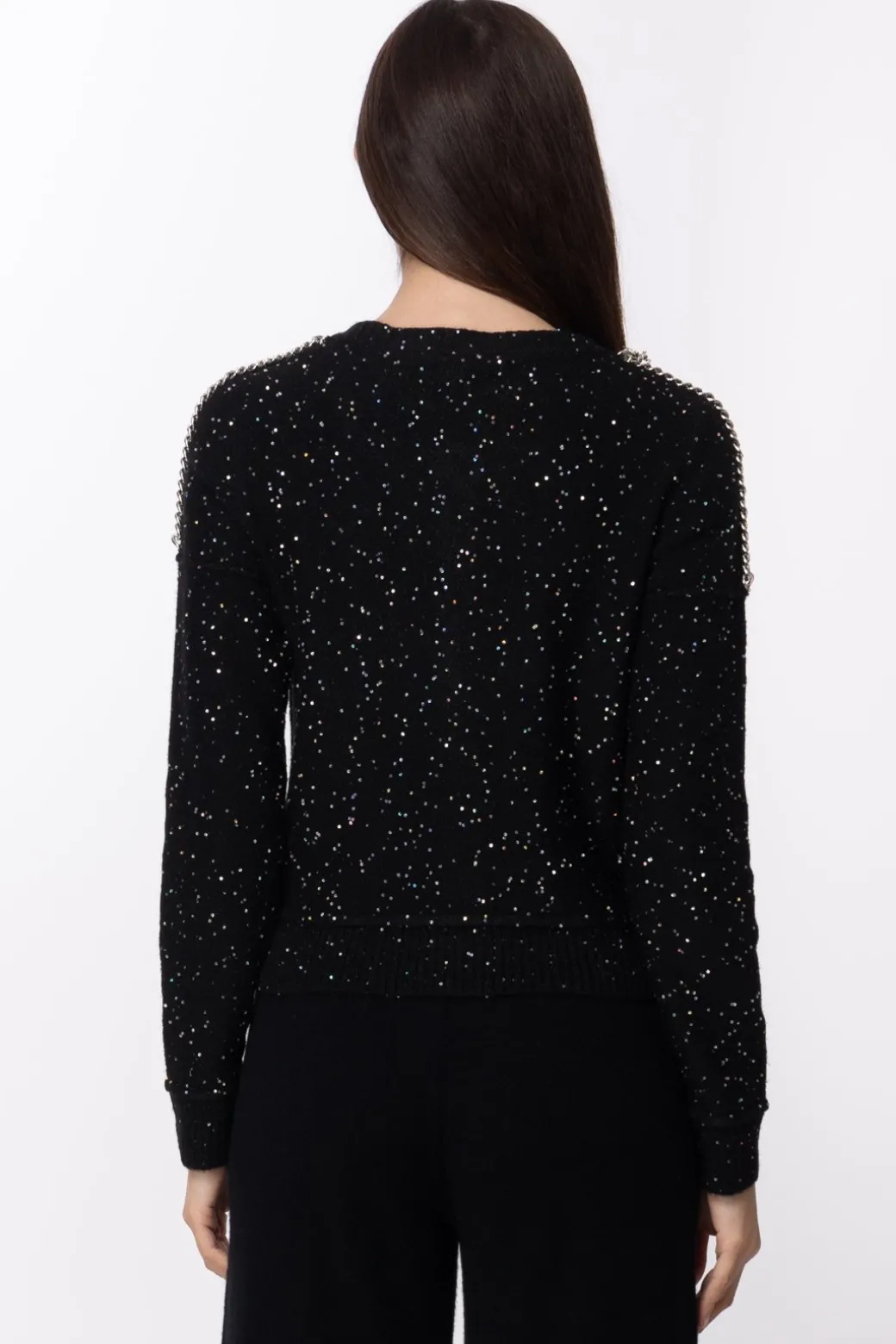 Donna Patrizia Pepe Cardigan Corto con Lurex e Catene