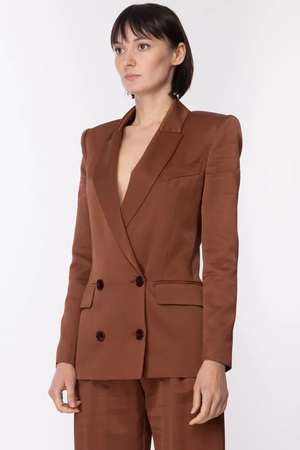 Donna Patrizia Pepe Giacca Doppiopetto In Satin