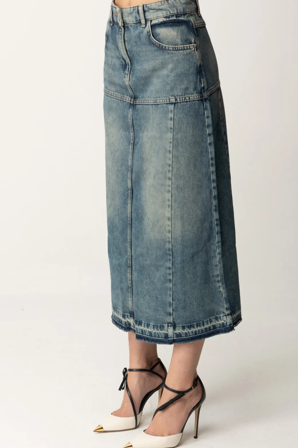 Donna Patrizia Pepe Gonna Midi In Jeans