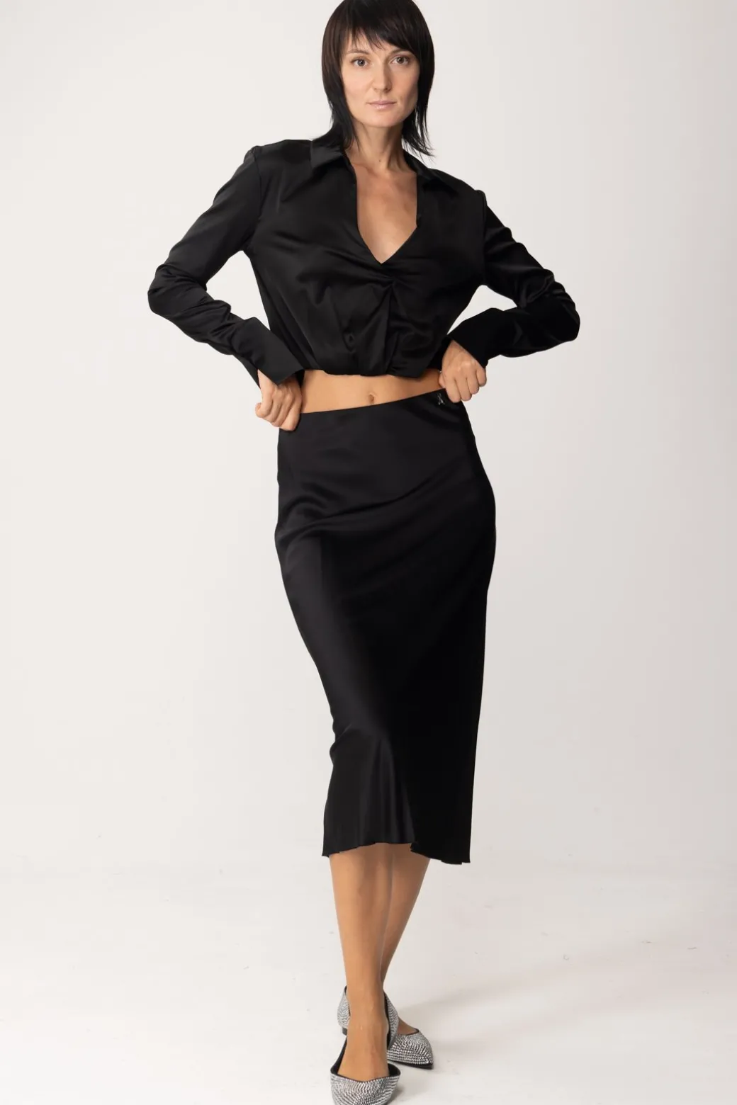 Donna Patrizia Pepe Gonne Midi In Raso