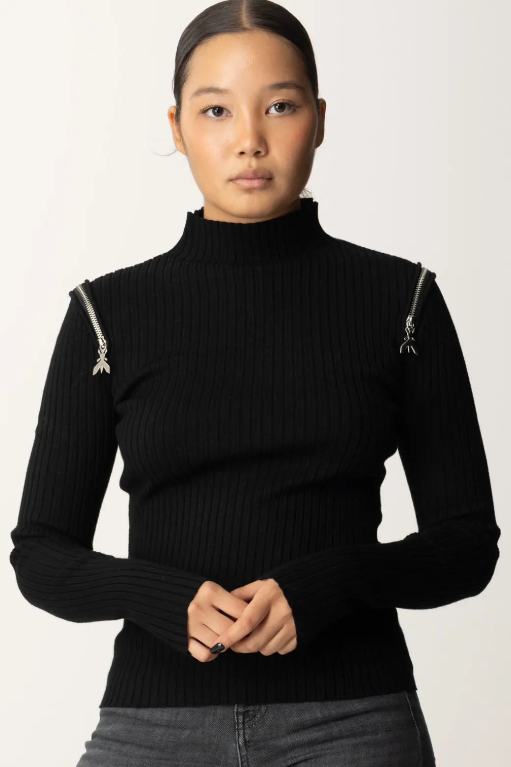 Donna Patrizia Pepe Maglia con Doppia Zip Fly