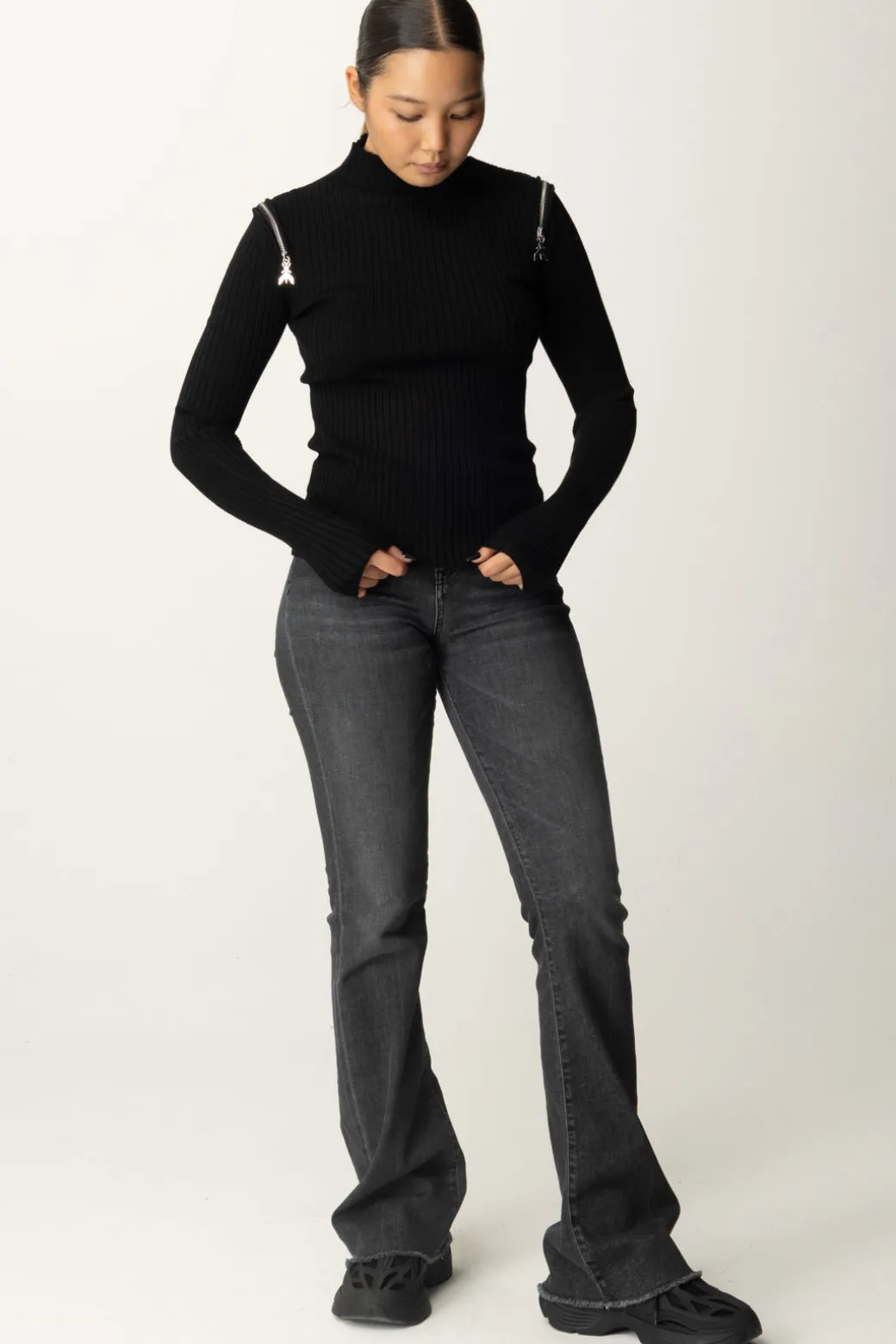 Donna Patrizia Pepe Maglia con Doppia Zip Fly