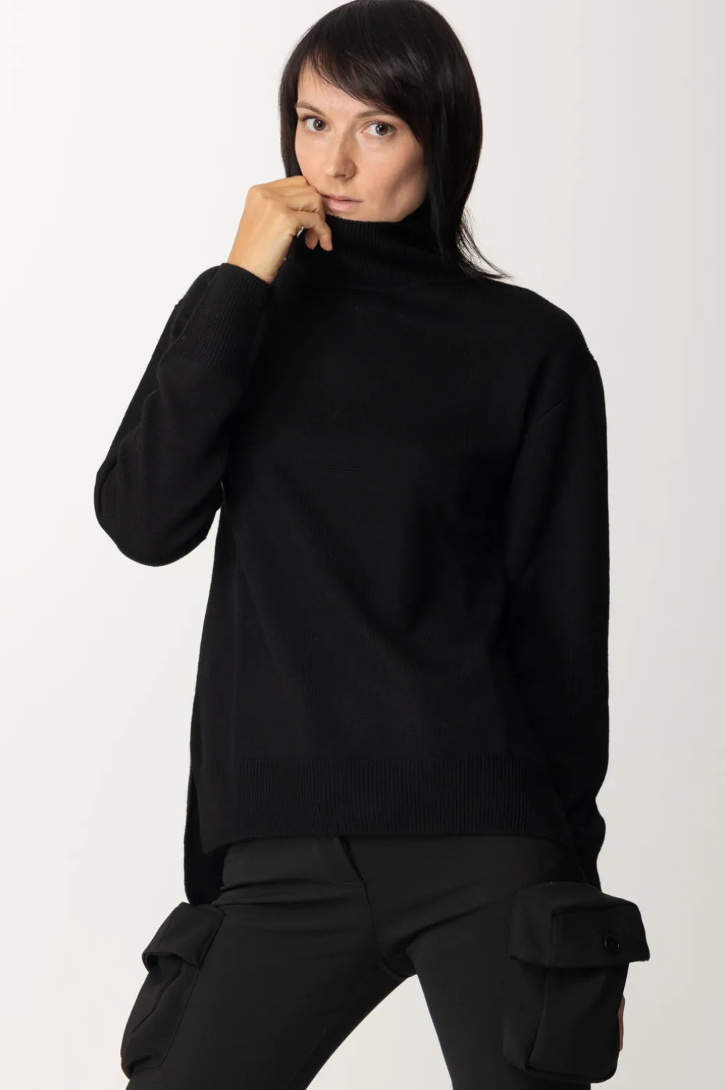 Donna Patrizia Pepe Maglia In Lana a Collo Alto