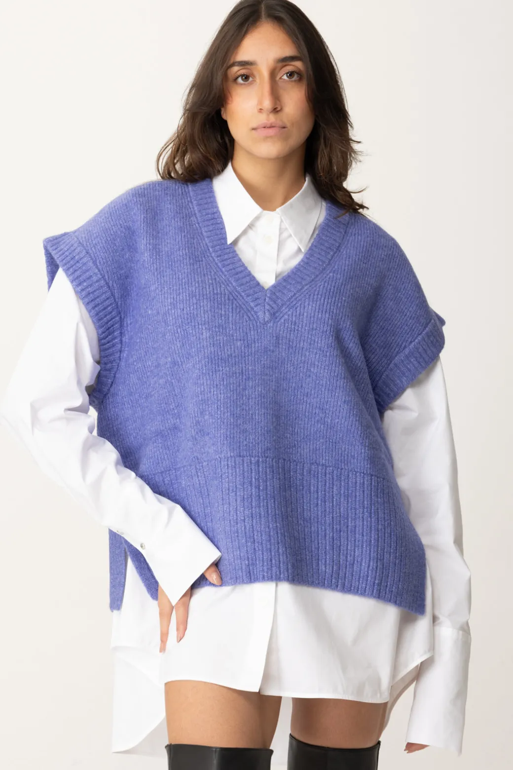 Donna Patrizia Pepe Maglia Over Smanicata