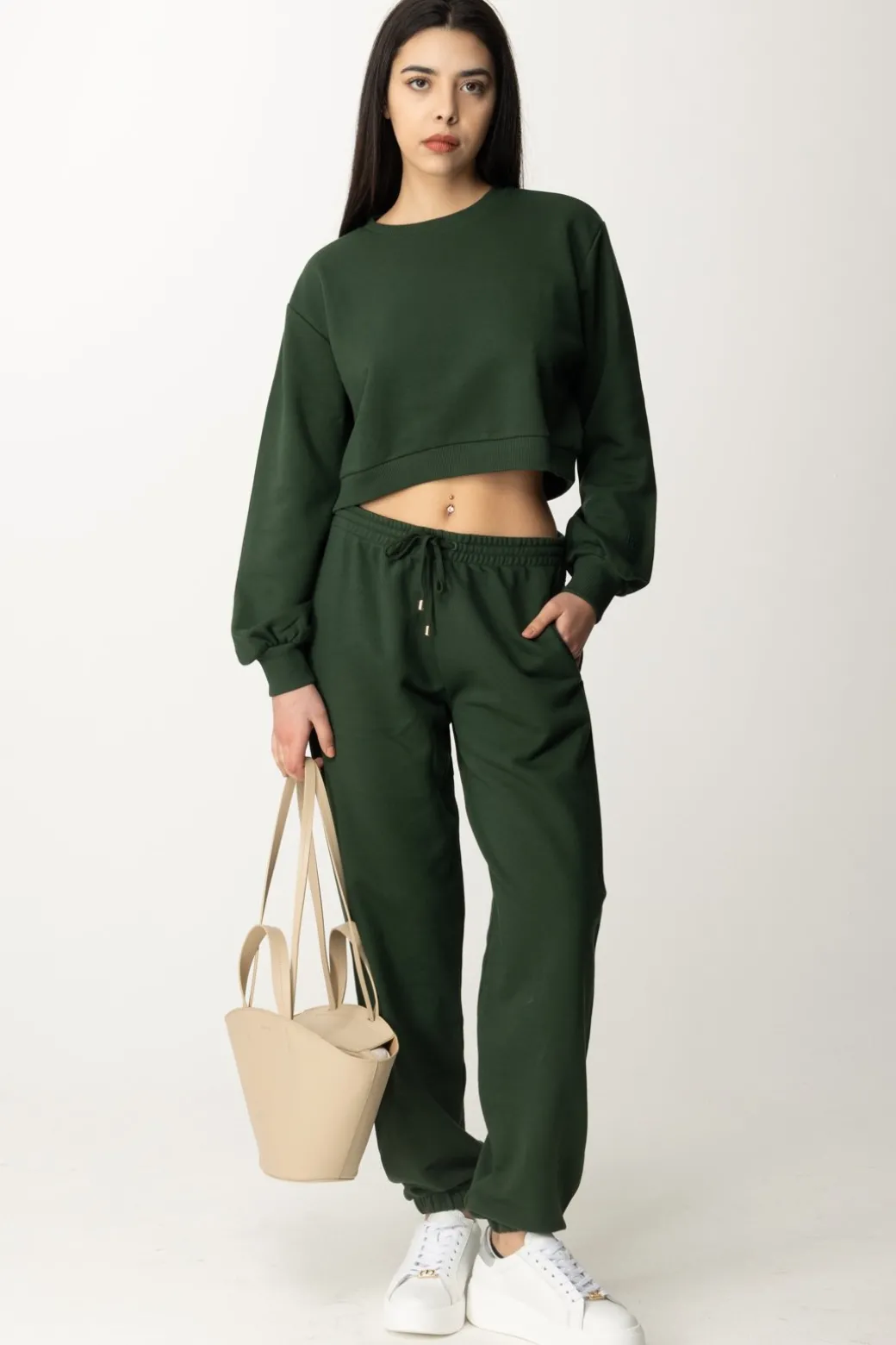 Donna Patrizia Pepe Pantaloni Jogging con Coulisse