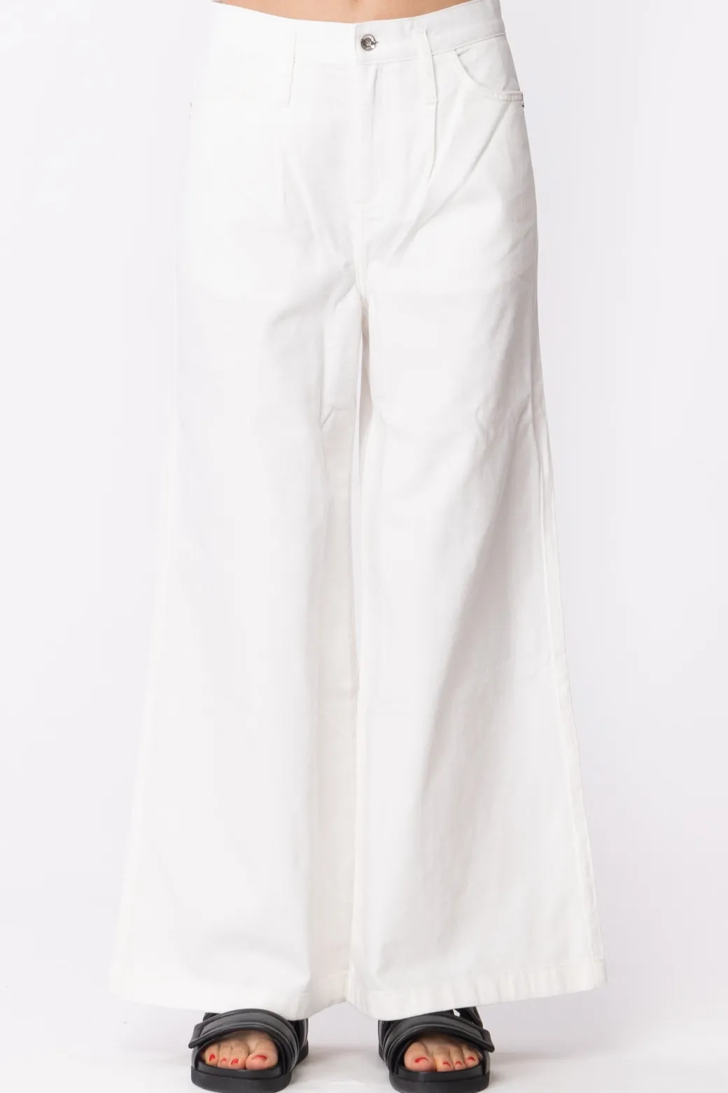 Donna Patrizia Pepe Pantaloni Wide Leg In Jeans