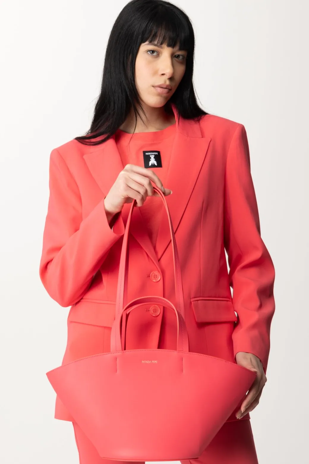Donna Patrizia Pepe Shopping Bag In Pelle
