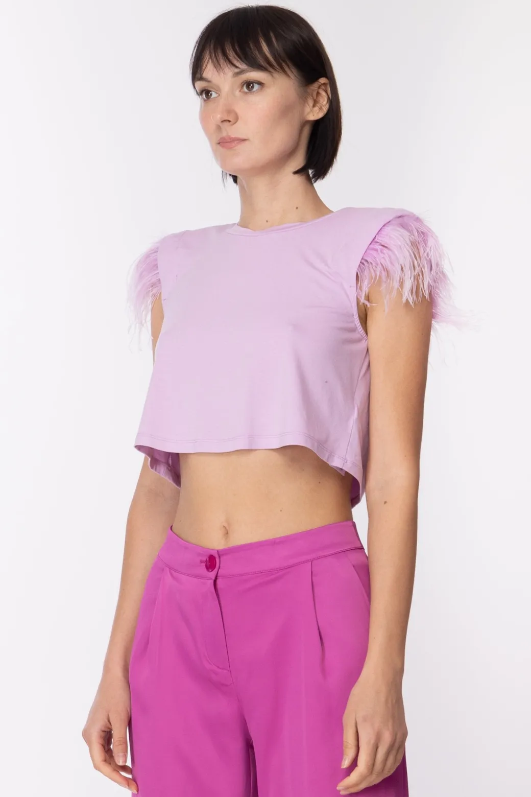 Donna Patrizia Pepe Top con Piumette