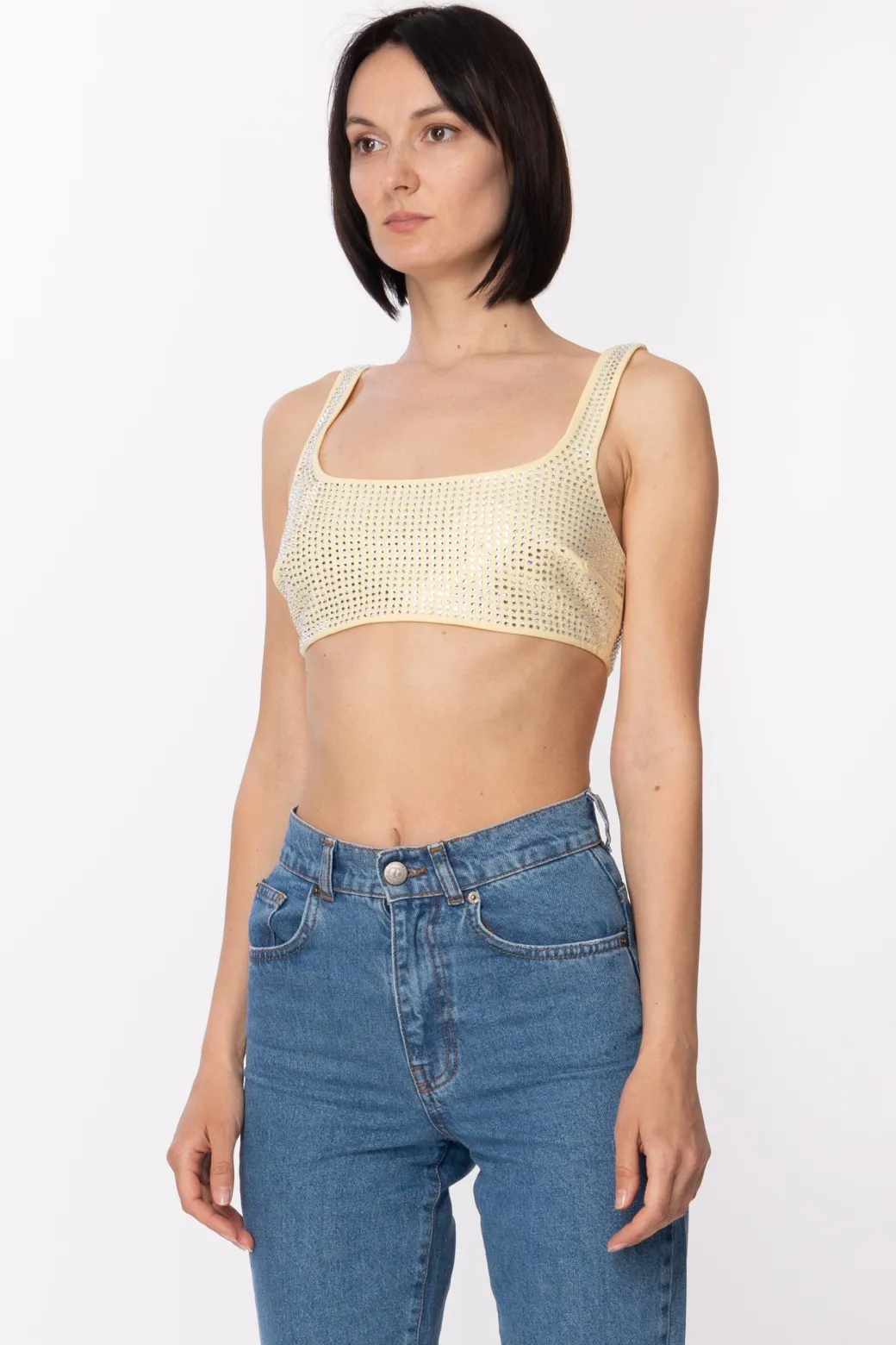 Donna Patrizia Pepe Top Crop con Strass