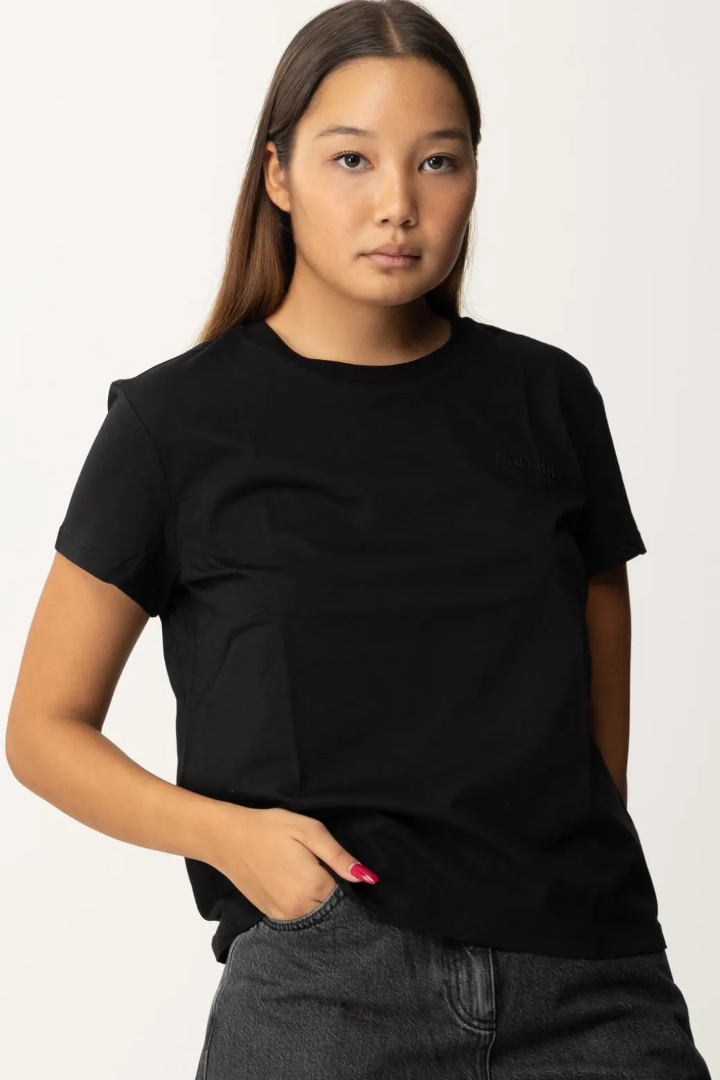 Donna Patrizia Pepe T-shirt Basica con Logo Lettering