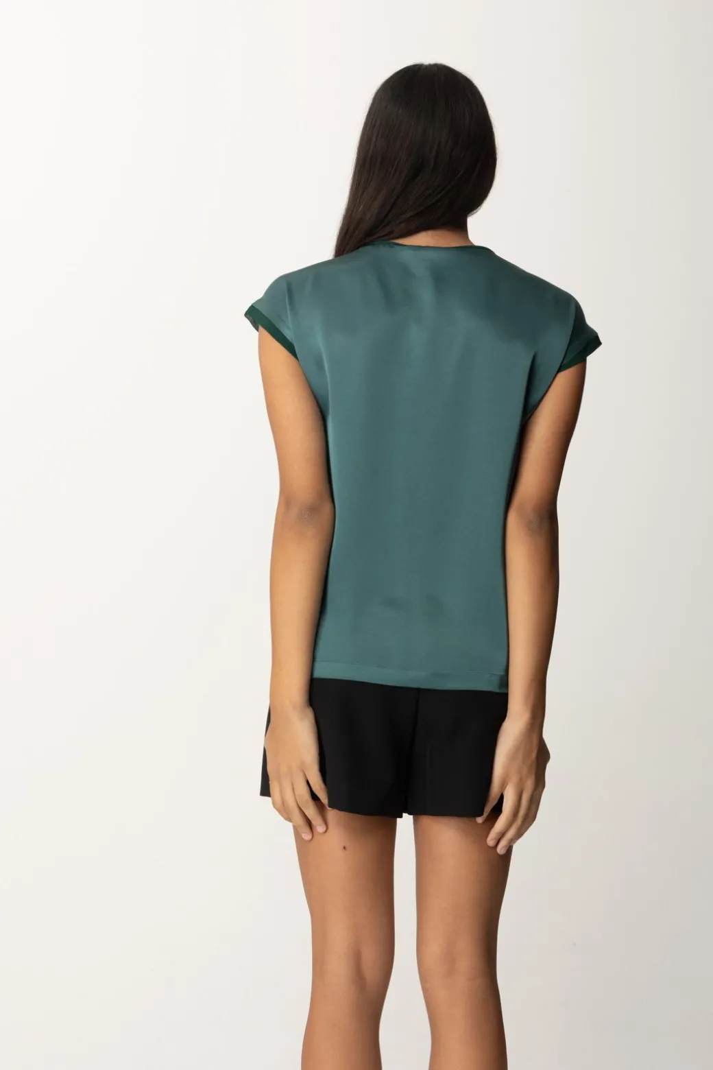 Donna Pinko Blusa In Satin con Inserto In Georgette