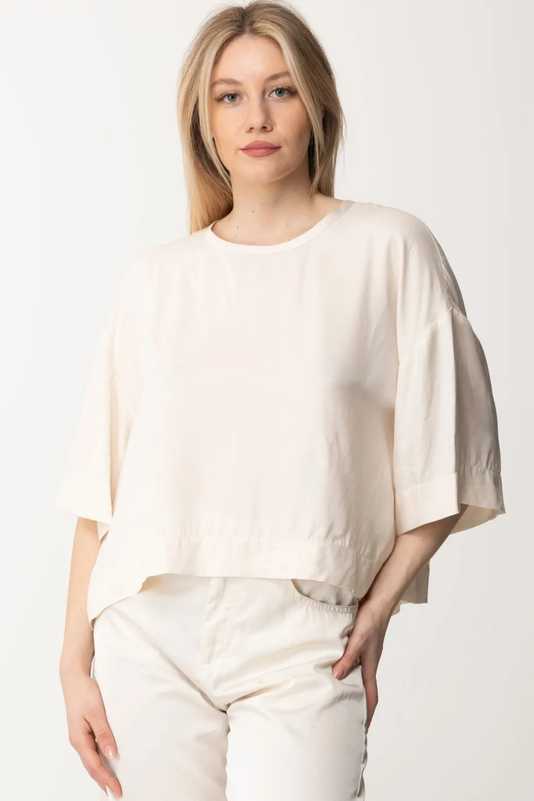 Donna Pinko Blusa Over In Twill Di Viscosa