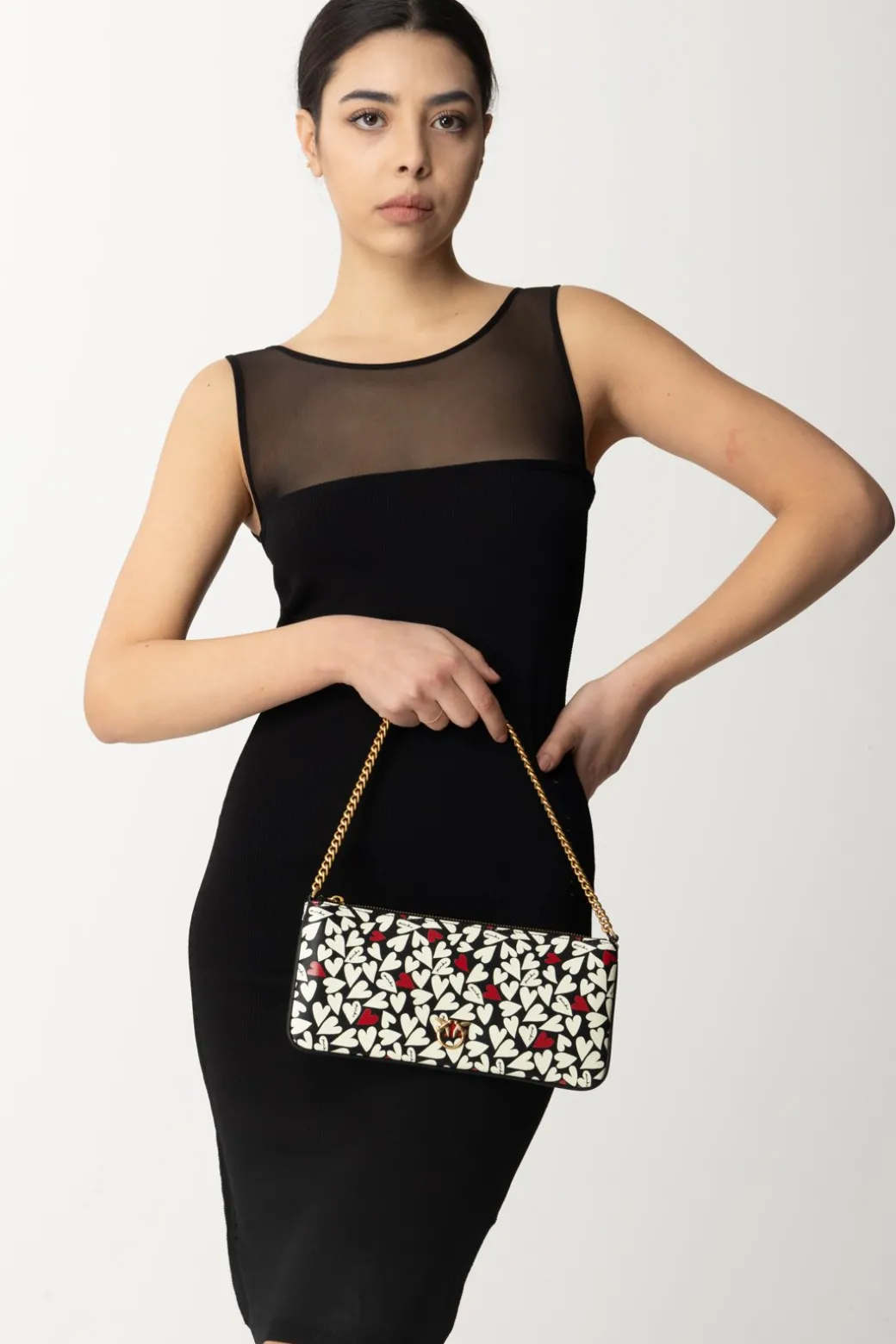 Donna Pinko Borsa Flat Hearts