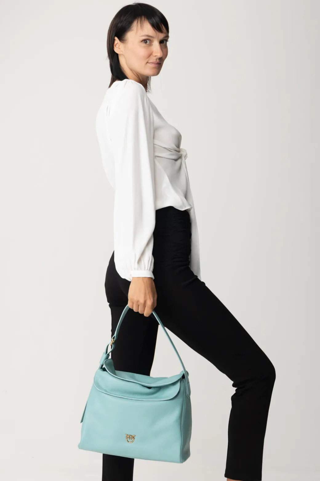 Donna Pinko Borsa Hobo Leaf