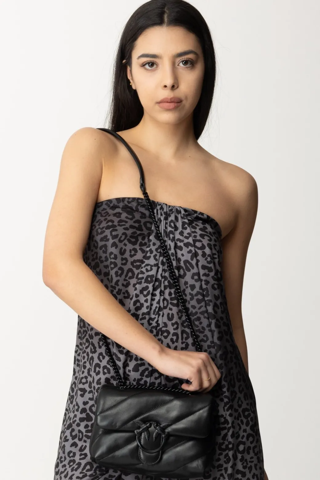 Donna Pinko Borsa Mini con Trapuntatura Obliqua