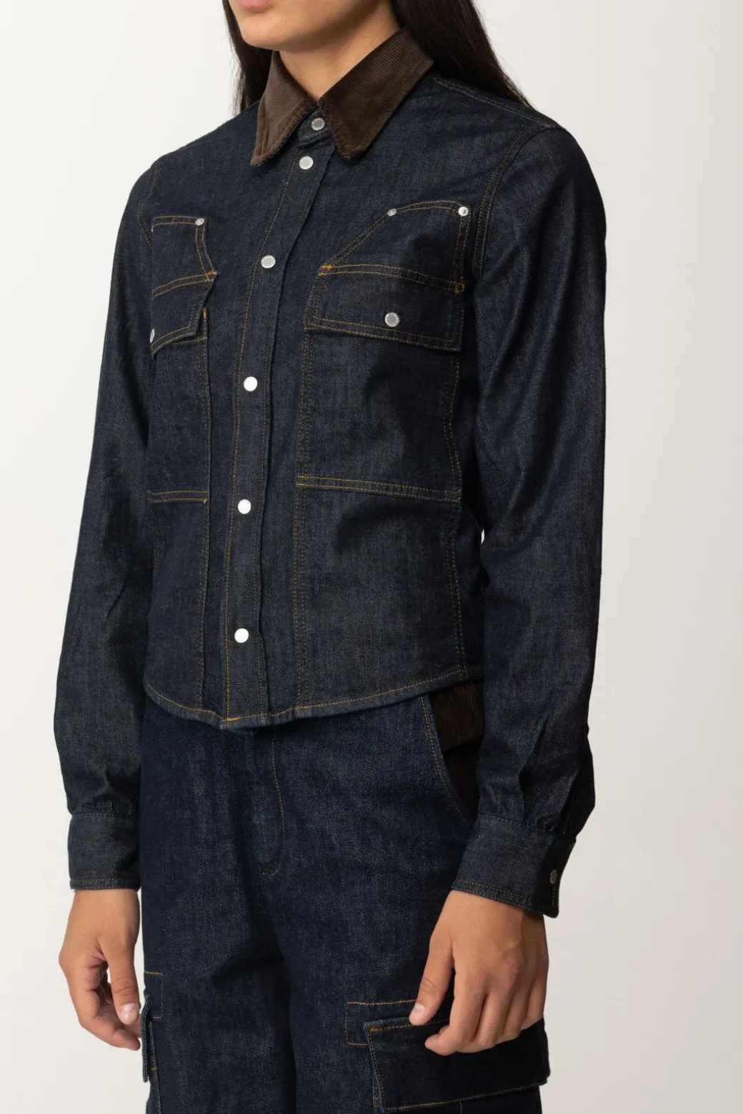 Donna Pinko Camicia Coro In Jeans