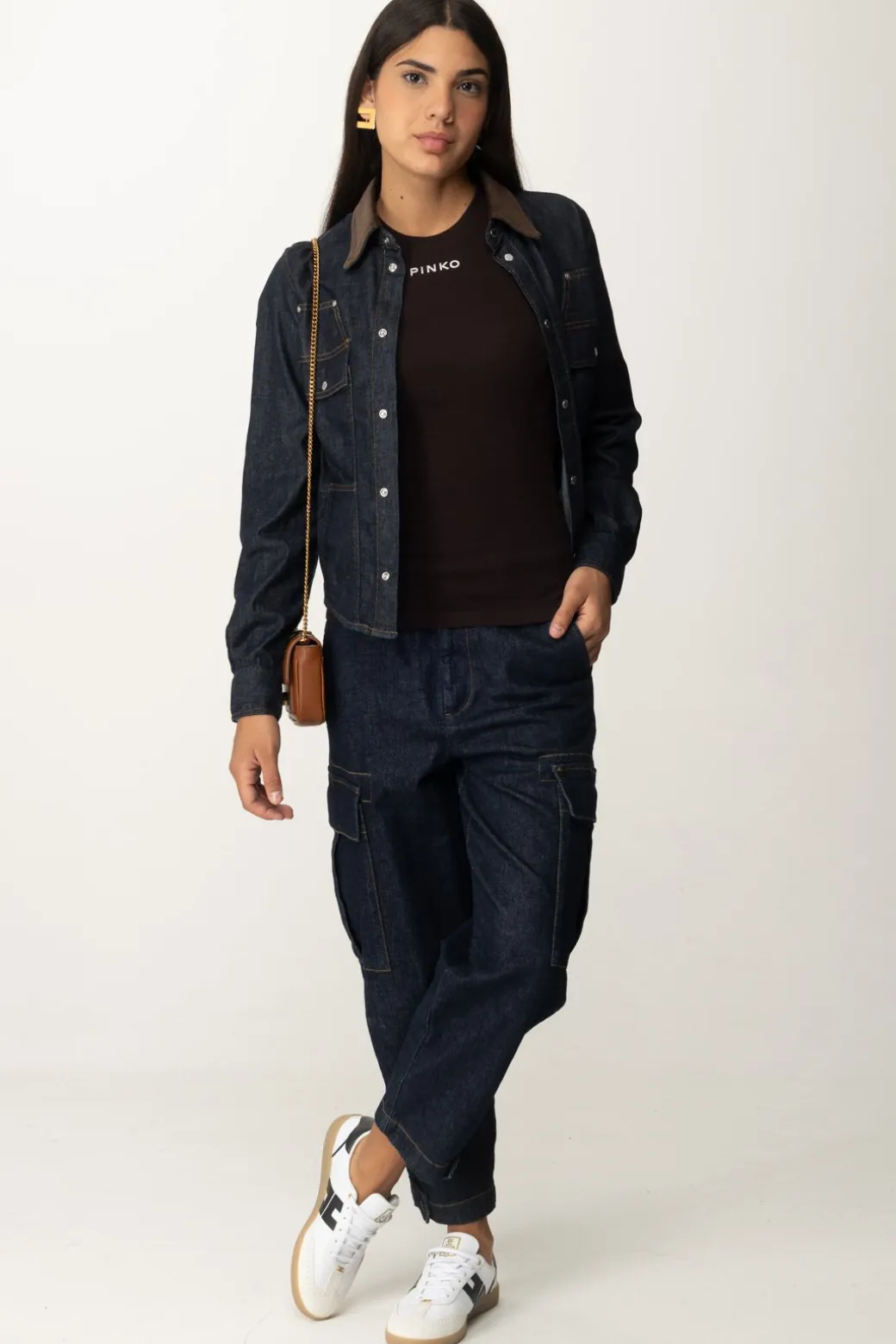 Donna Pinko Canotta a Costine con Logo