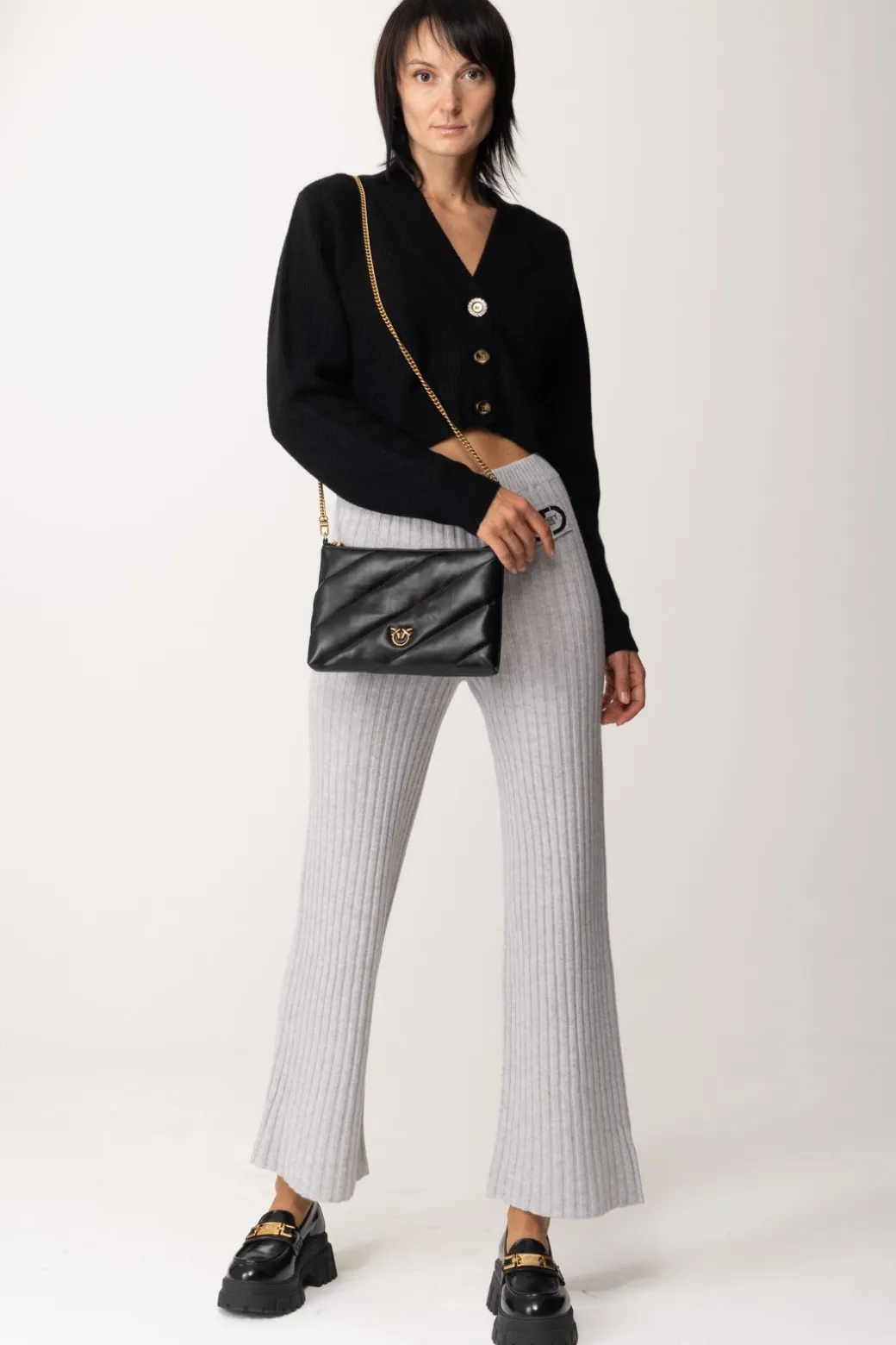 Donna Pinko Cardigan Corto con Bottoni Gioiello