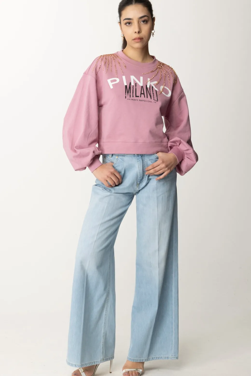 Donna Pinko Jeans a Palazzo Lavaggio Chiaro