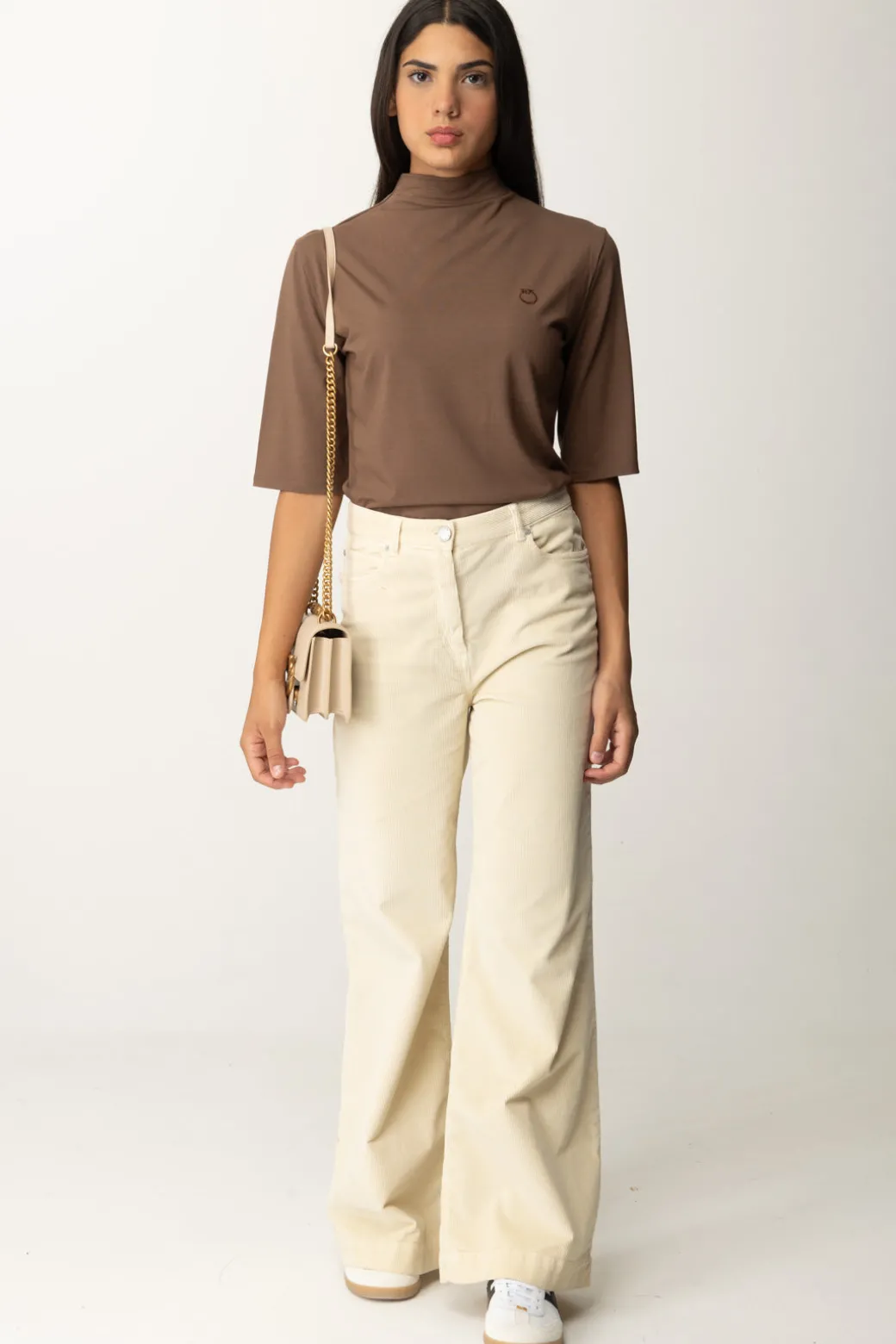 Donna Pinko Maglia a Collo Alto con Logo "love Birds"