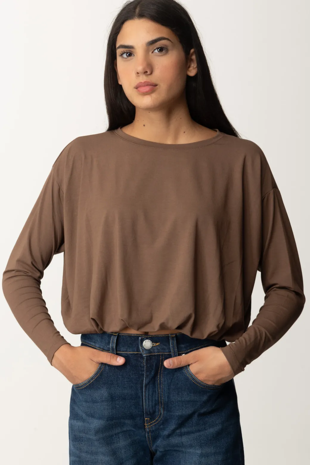 Donna Pinko Maglia con Arriccio In Vita