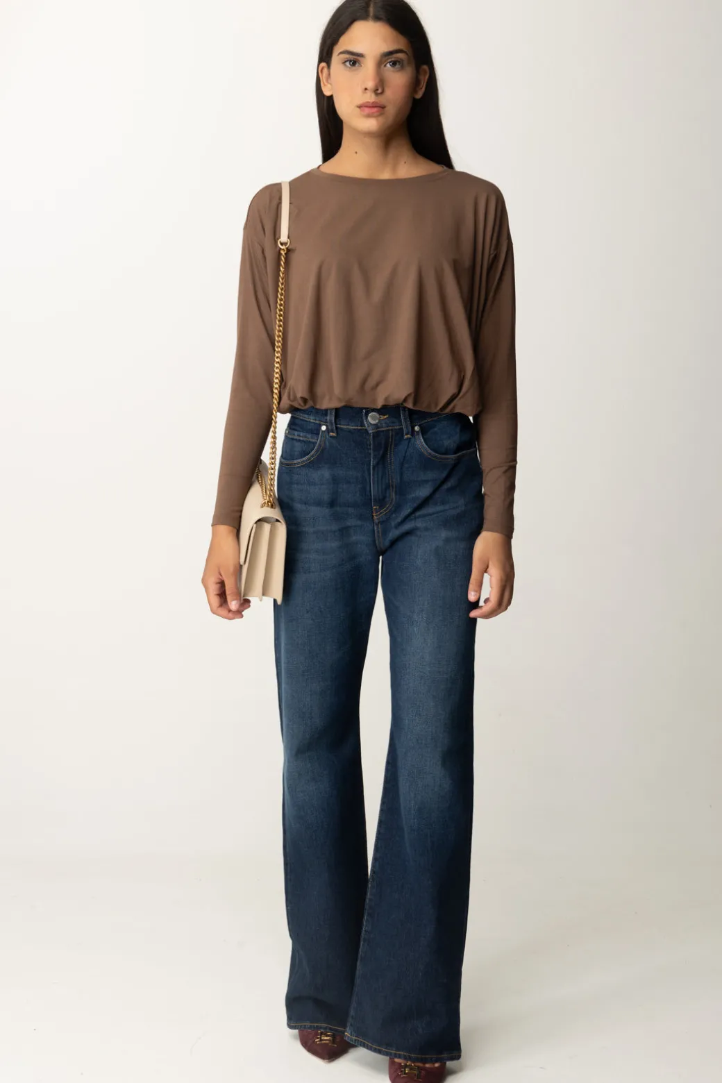 Donna Pinko Maglia con Arriccio In Vita