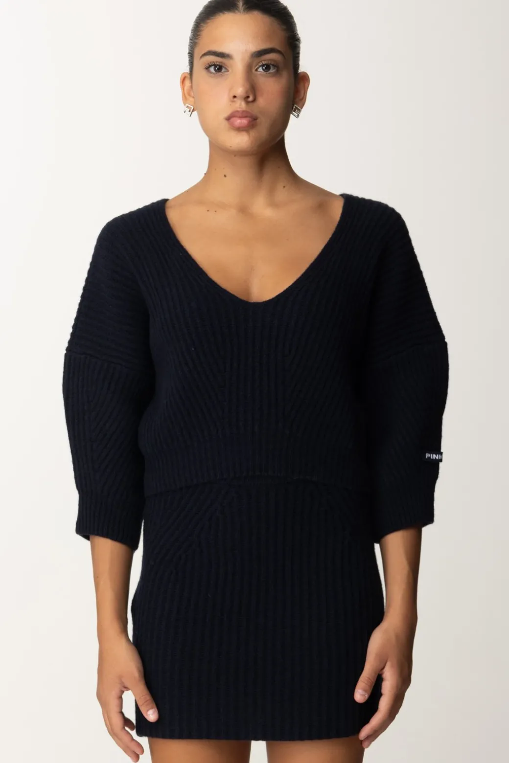 Donna Pinko Maglia Corta a Costine
