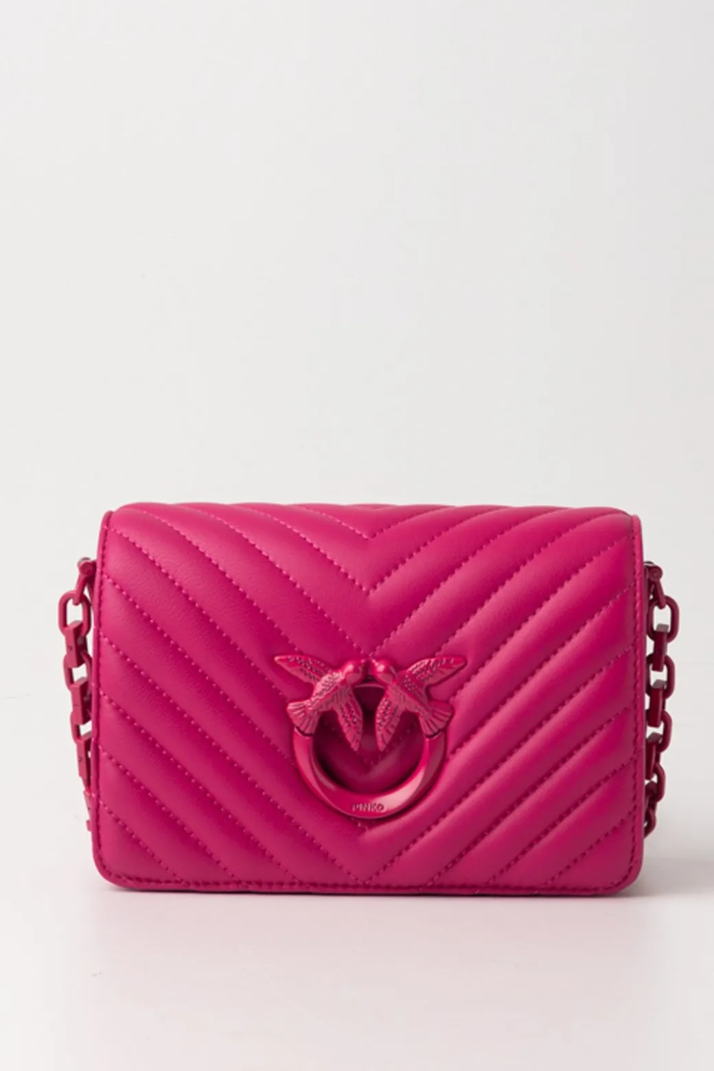 Donna Pinko Mini Love Bag Click Trapuntata ChevronPINK -BLOCK COLOR