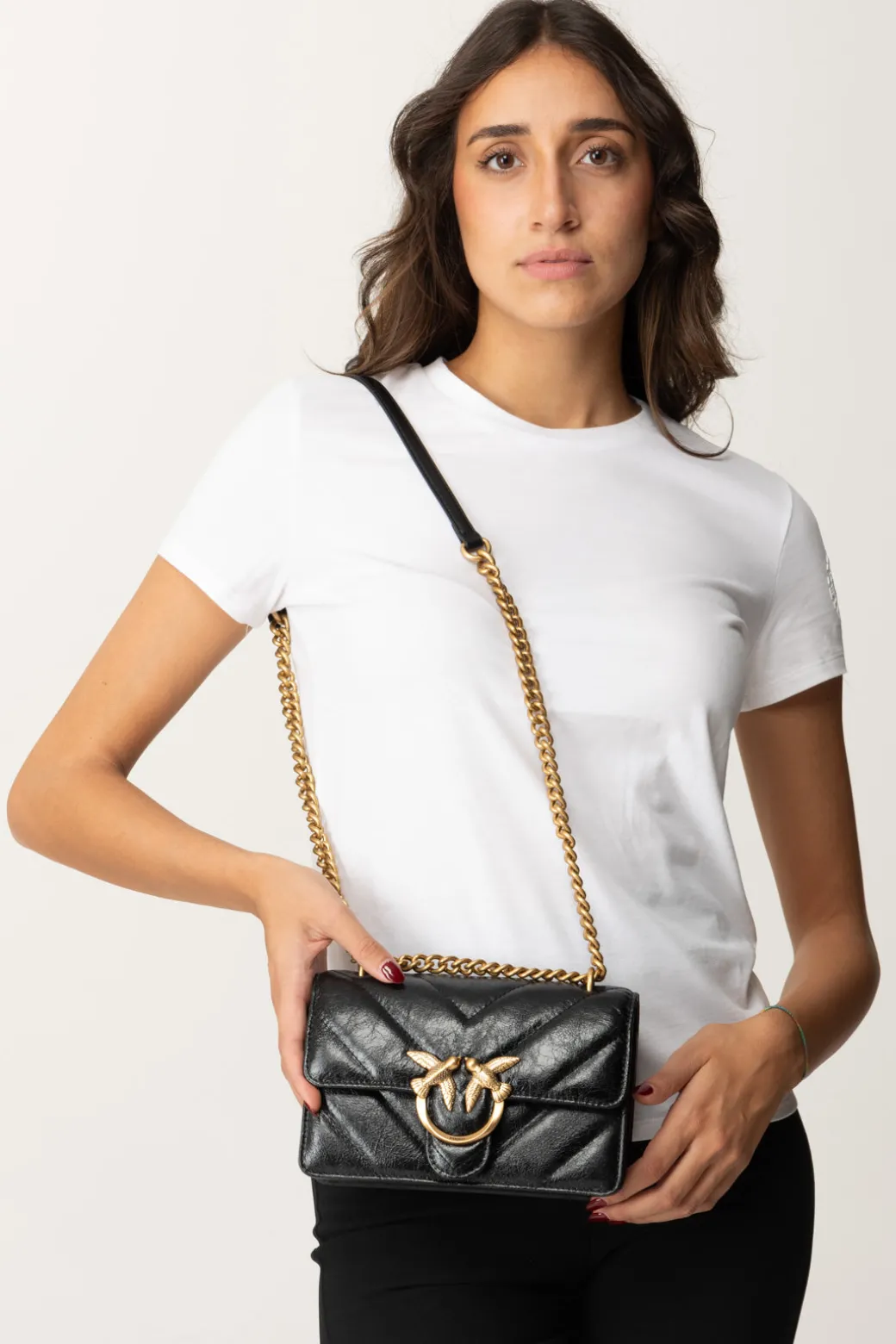 Donna Pinko Mini Love Bag Trapuntata