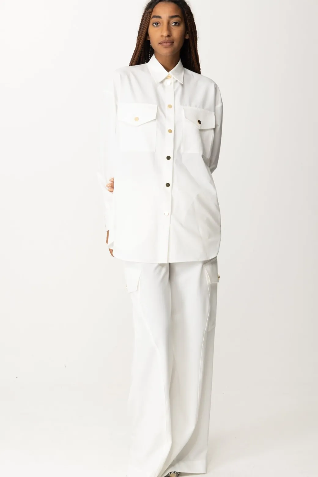 Donna Pinko Pantaloni Cargo Fluidi In Viscosa Stretch