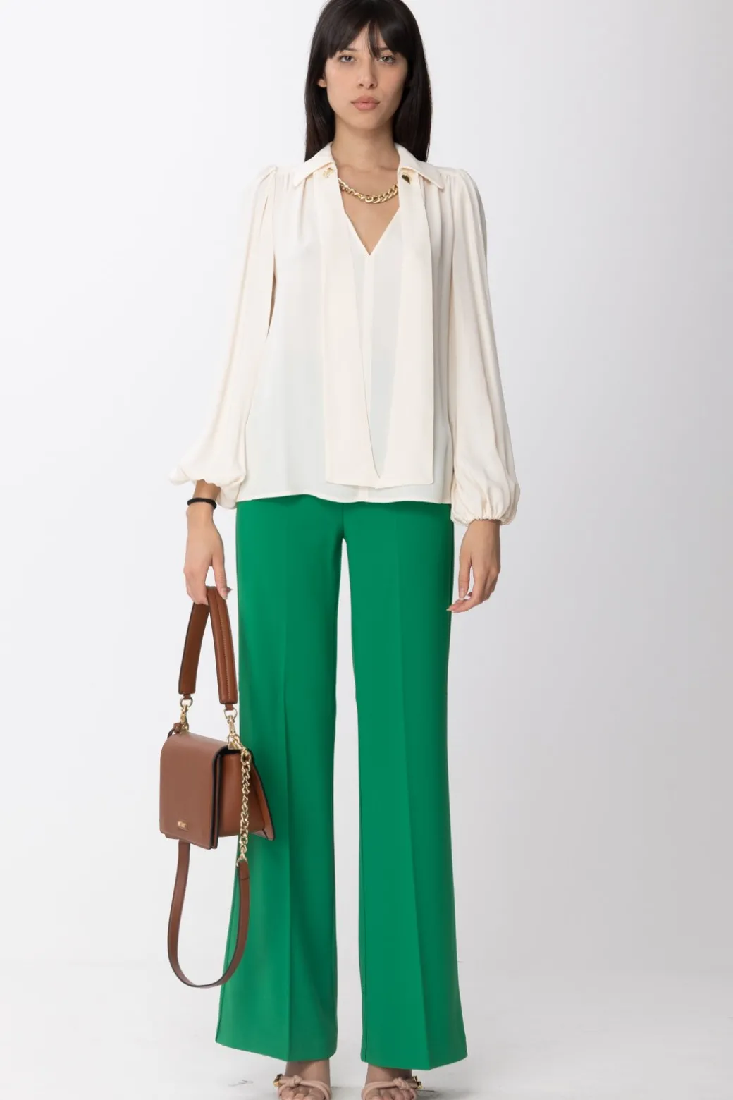 Donna Pinko Pantaloni Palazzo con Bottoni