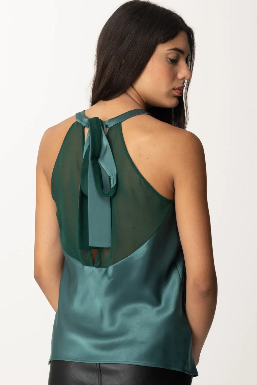 Donna Pinko Top In Satin con Fiocco