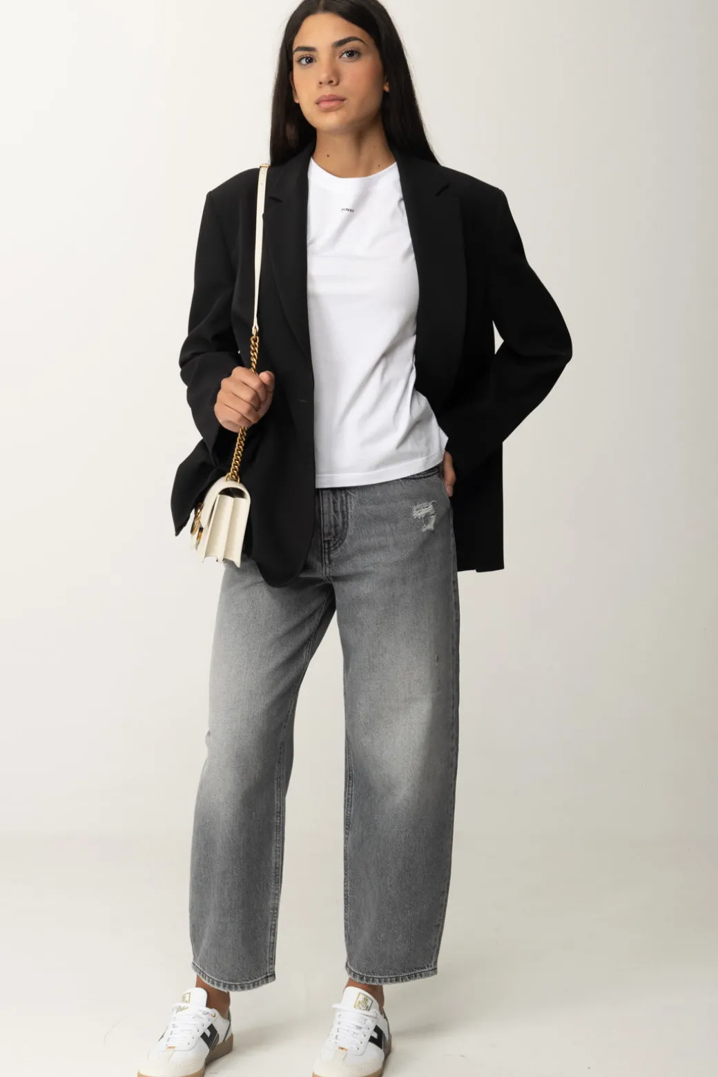 Donna Pinko T-shirt con Mini Logo Lettering
