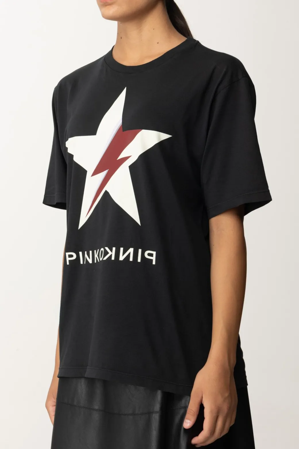 Donna Pinko T-shirt con Stampa Stella e Logo
