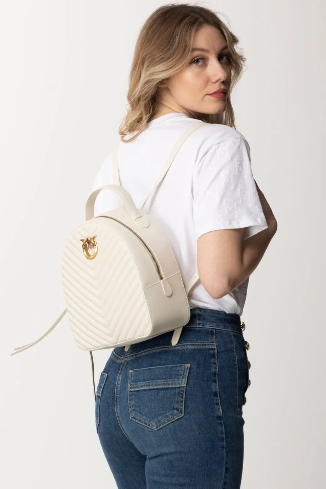 Donna Pinko Zaino Love Click Trapuntato Chevron
