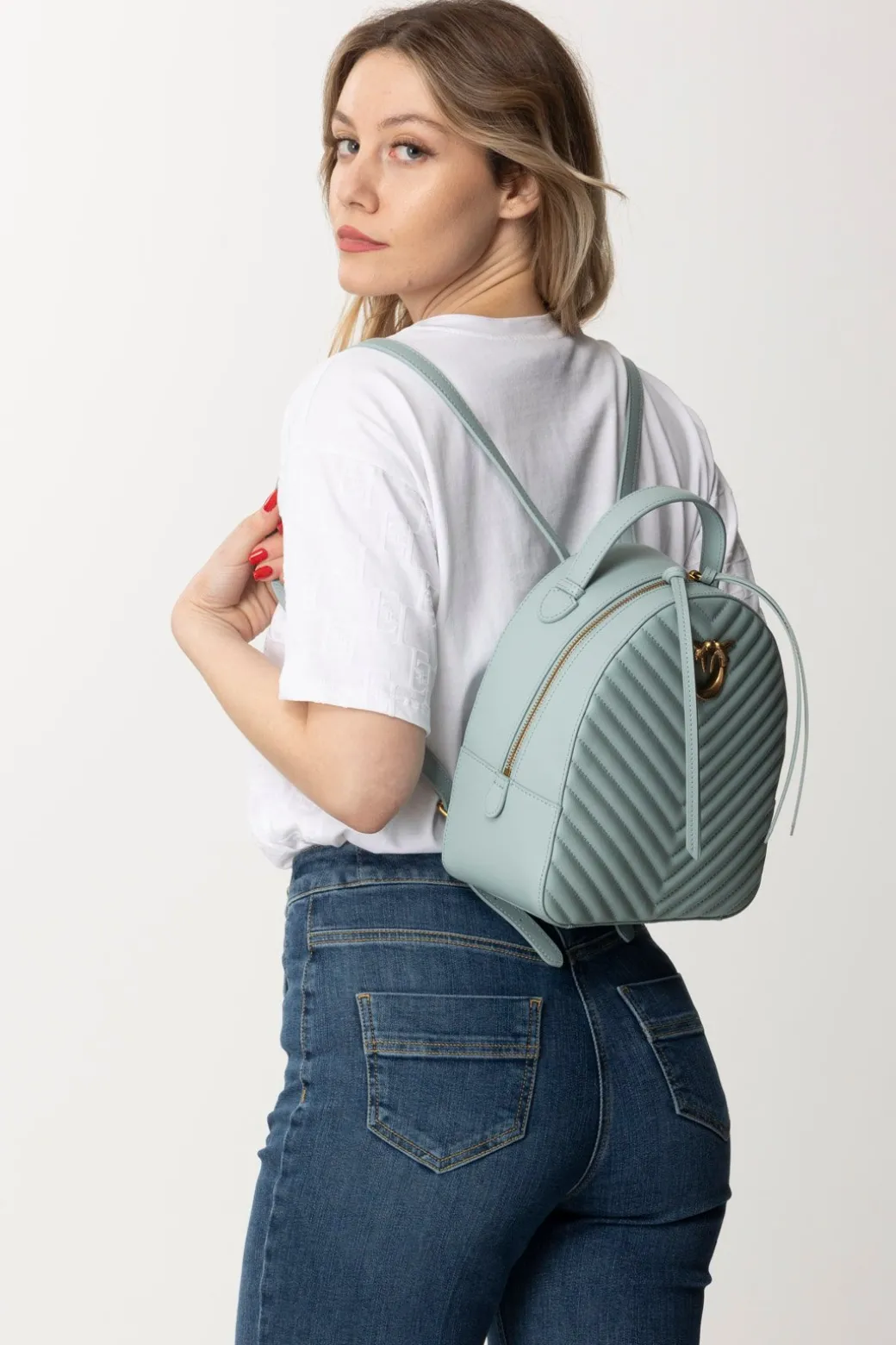 Donna Pinko Zaino Love Click Trapuntato Chevron