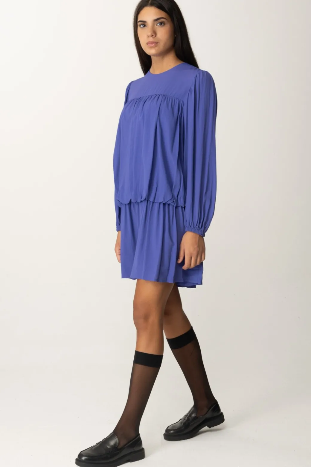 Donna Semicouture Abito Mini con Arricciature Annalou