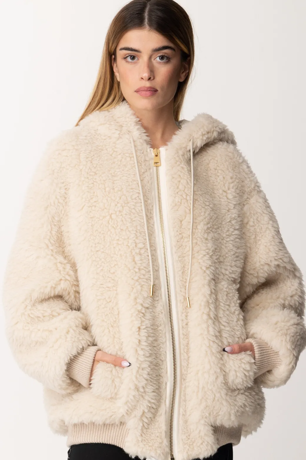 Donna Semicouture Bomber In Eco-pelliccia