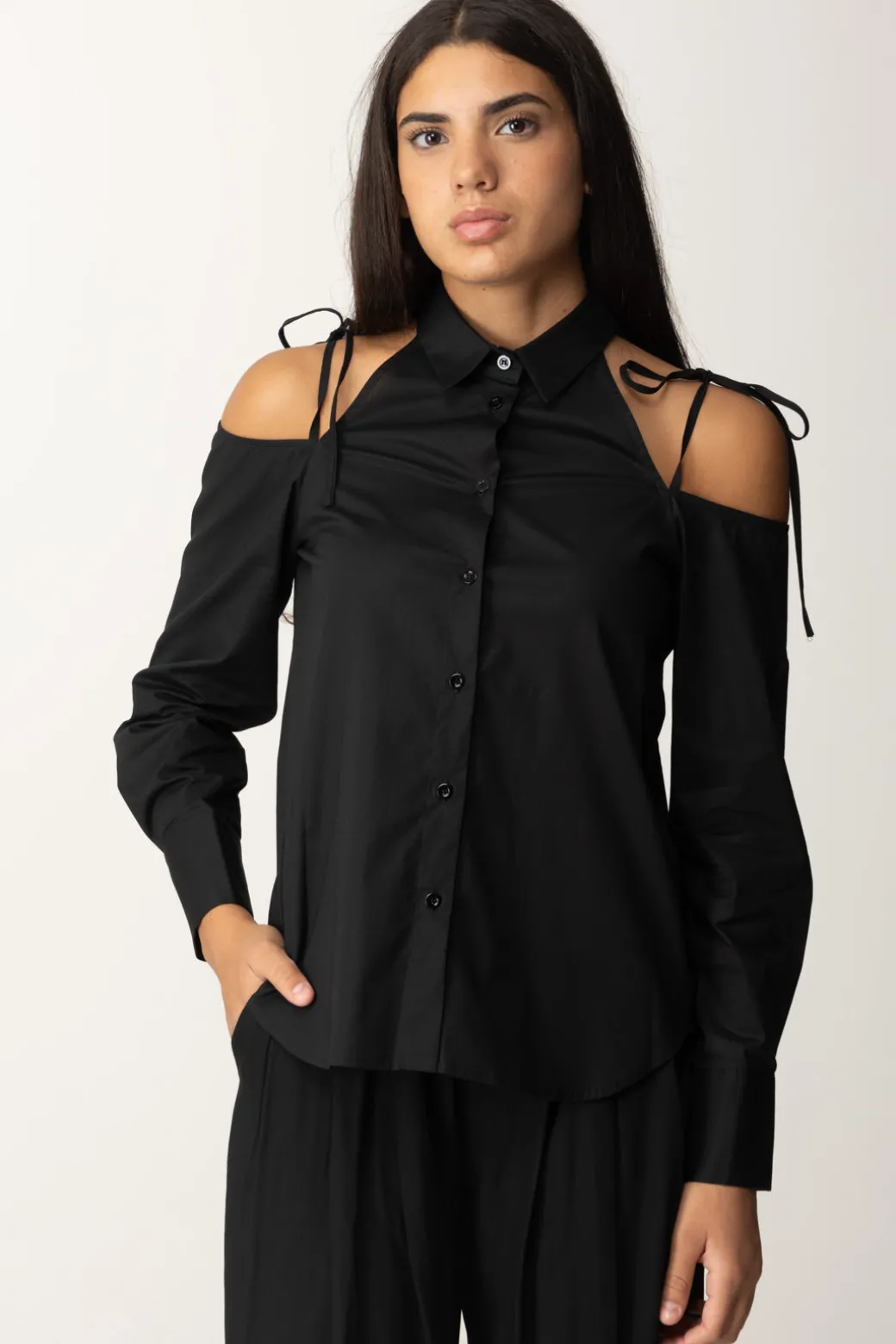 Donna Semicouture Camicia Stella con Cut-out