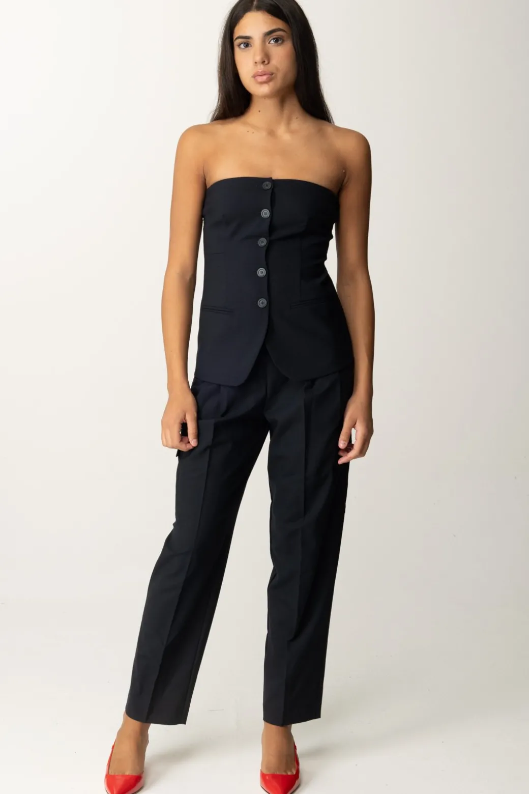 Donna Semicouture Pantaloni In Fresco Lana Tasconati Giusy