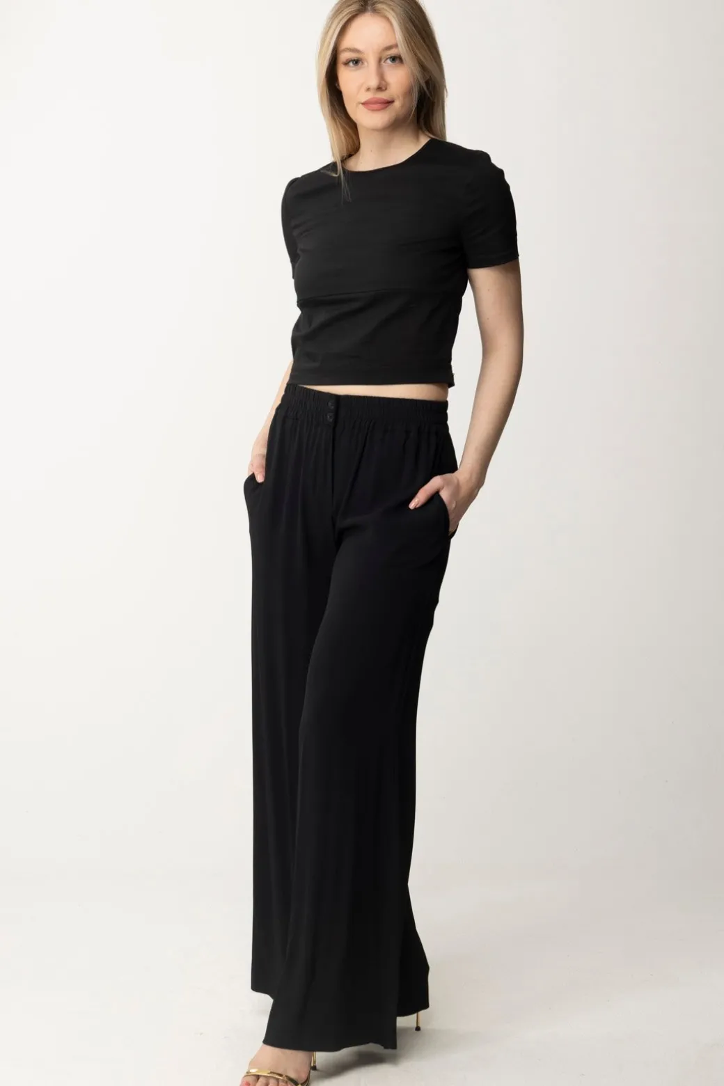Donna Semicouture Pantaloni Palazzo Fluidi Athena