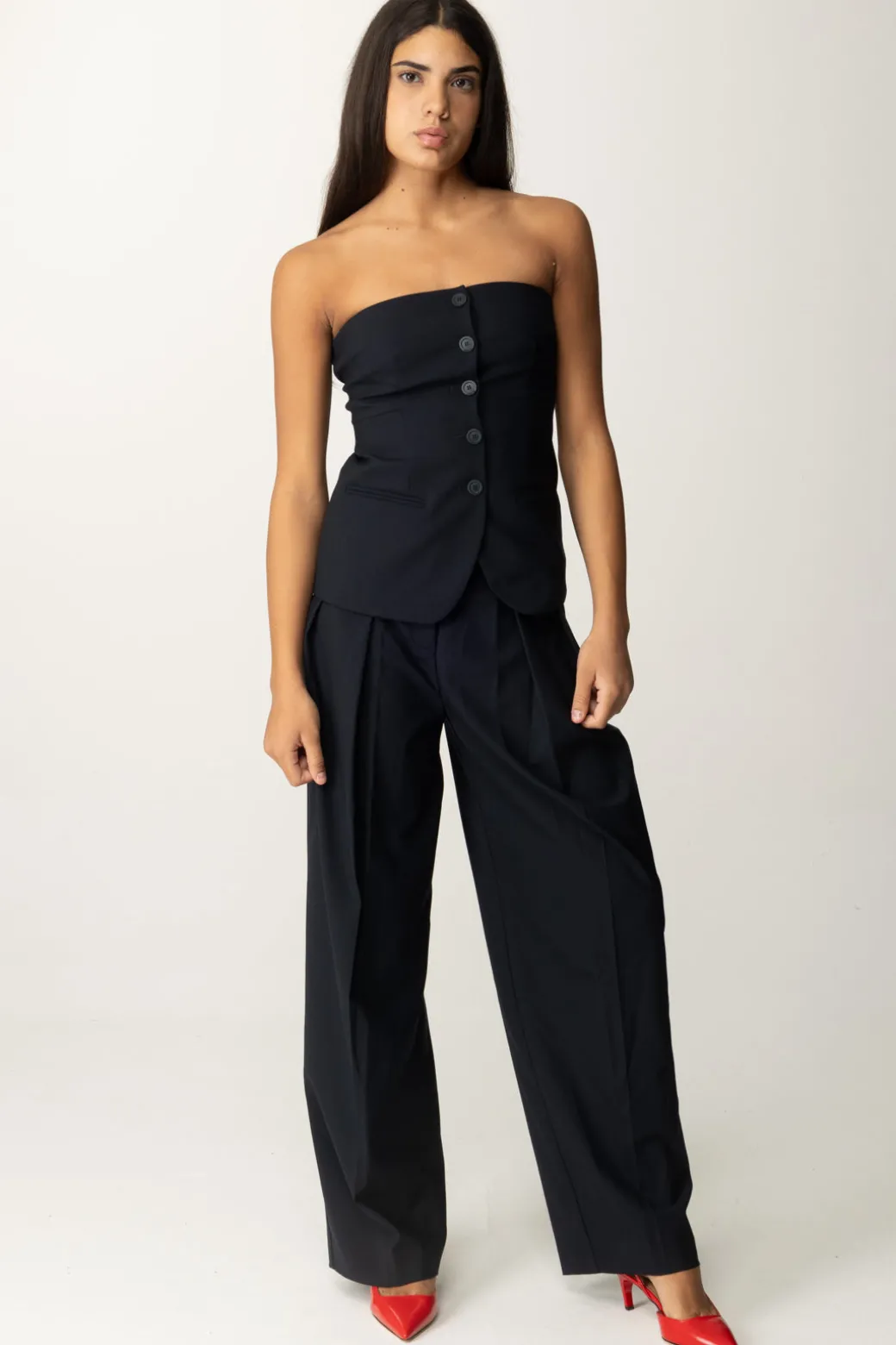 Donna Semicouture Top In Stile Gilet Rea