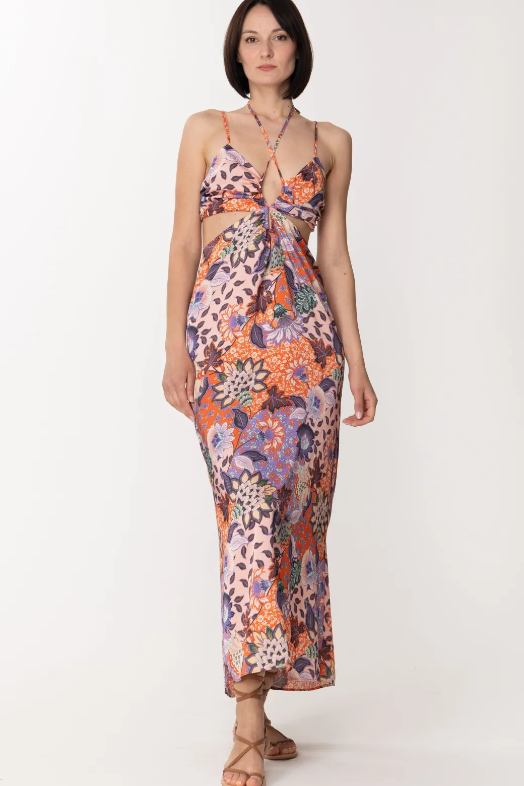 Donna Simona Corsellini Abito Fantasia con Cut Out